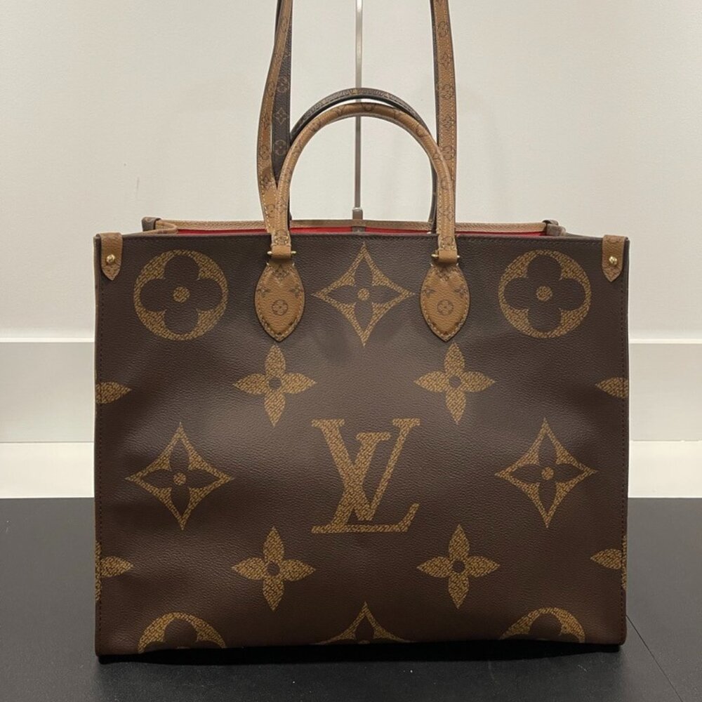 Louis Vuitton Monogram Reverse On The Go GM Shoulder Tote (127664-2)